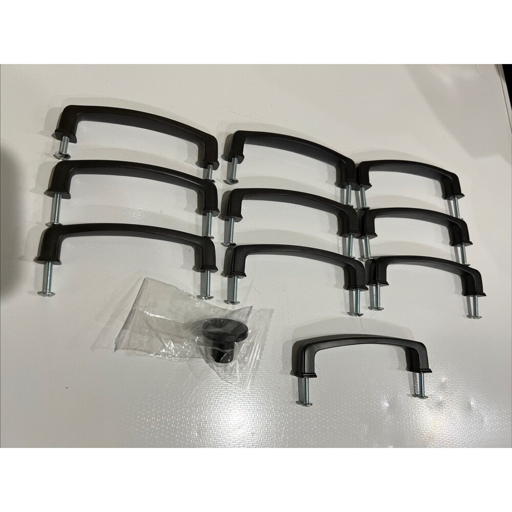 Bronze Cabinet Drawer Pulls Handles 4.25” L 3.75" C-to-C Lot Of 10 Pulls 1 Knob